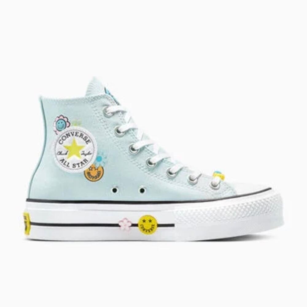 Chuck Taylor Converse All Stars Lift Platform Smiles High Top Sneakers Size 10 - Picture 3 of 12